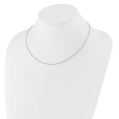 26 Inch 14K White Gold 1.4mm Round Cable 2In+2In Adjustable Chain Necklace