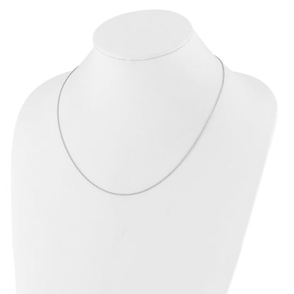 2 Inch 14K White Gold 1.4mm Round Cable 1In+1In Adjustable Chain Necklace