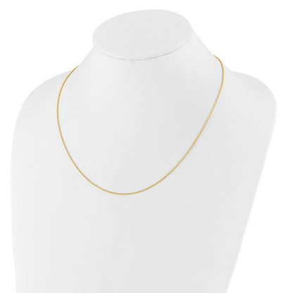 26 Inch 14K Yellow Gold 1.4mm Round Cable 2In+2In Adjustable Chain Necklace