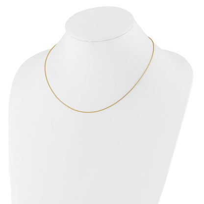 2 Inch 14K Yellow Gold 1mm D/C Open Franco 1In+1In Adjustable Chain Necklace