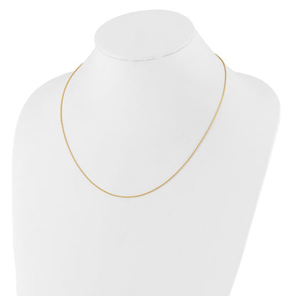 2 Inch 14K Yellow Gold 1mm D/C Open Franco 1In+1In Adjustable Chain Necklace