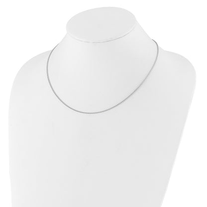 18 Inch 14K White Gold 1.4mm D/C Open Franco 1In+1In Adjustable Chain Necklace