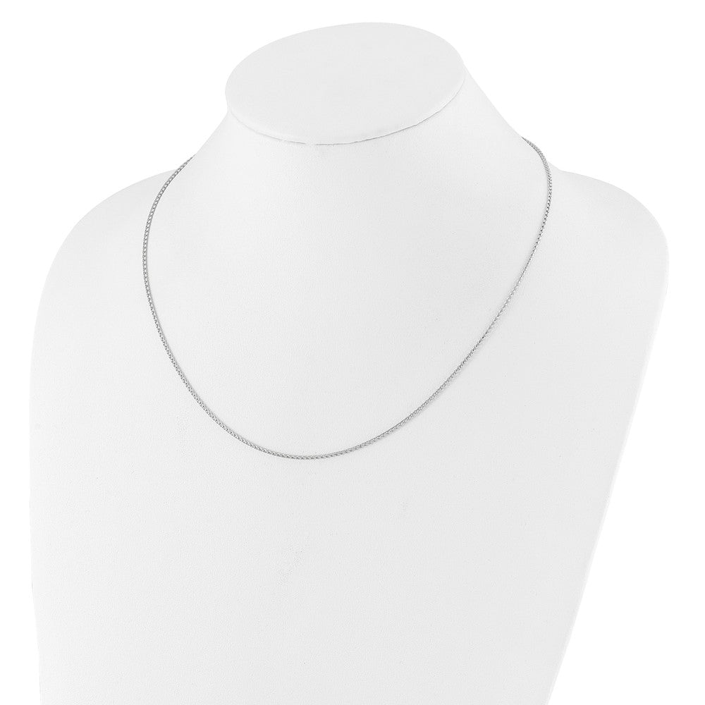 2 Inch 14K White Gold 1.4mm D/C Open Franco 1In+1In Adjustable Chain Necklace