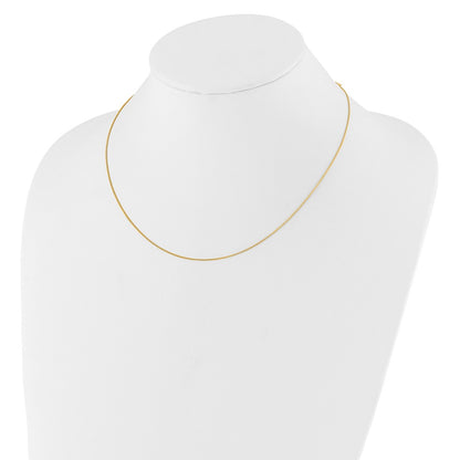 2 Inch 14K Yellow Gold .8mm Baby Spiga 1In+1In Adjustable Chain Necklace