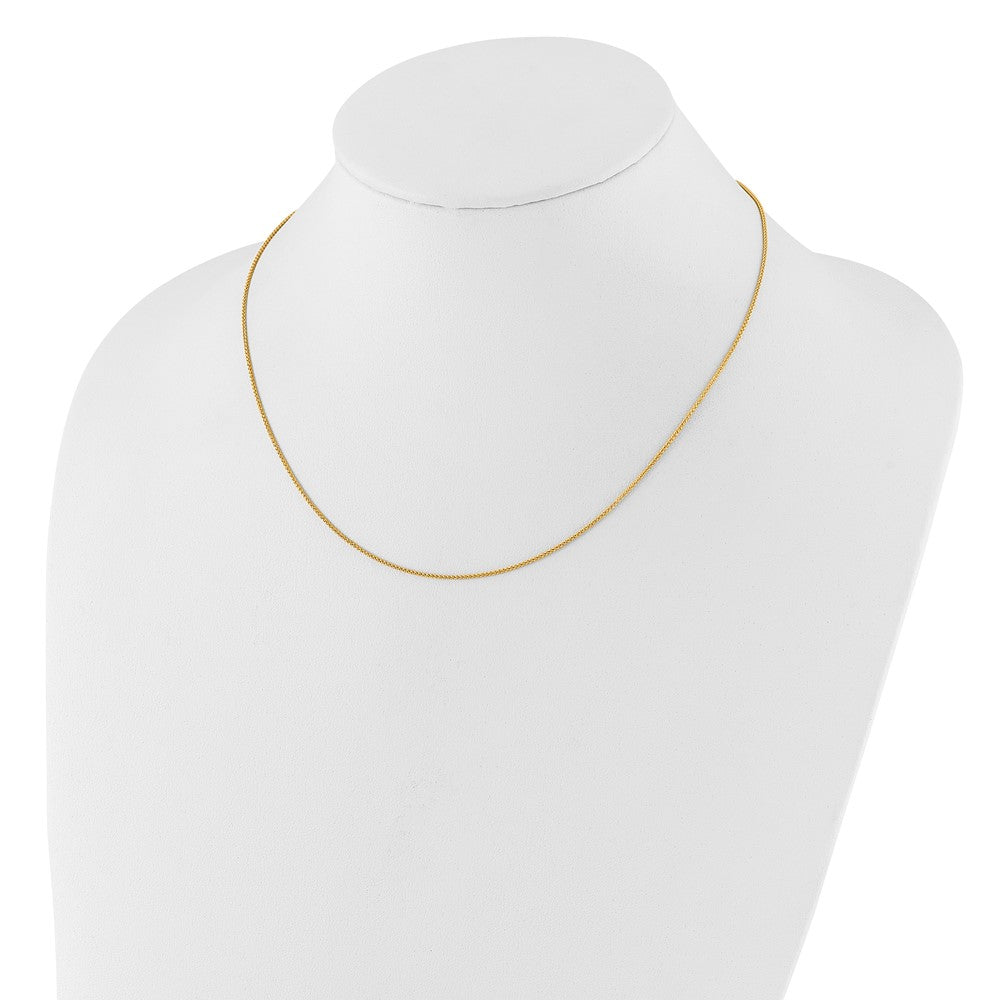 2 Inch 14K Yellow Gold 1mm Spiga 1In+1In Adjustable Chain Necklace