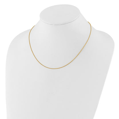 18 Inch 14K Yellow Gold 1mm Spiga 1In+1In Adjustable Chain Necklace
