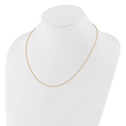 2 Inch 14K Yellow Gold 1mm Spiga 1In+1In Adjustable Chain Necklace
