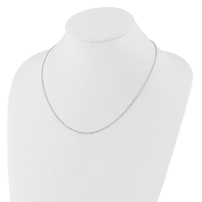 2 Inch 14K White Gold 1.5mm Singapore 1In+1In Adjustable Chain Necklace