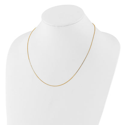 2 Inch 14K Yellow Gold .7mm Box 1In+1In Adjustable Chain Necklace