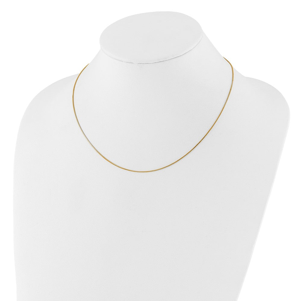 2 Inch 14K Yellow Gold .85mm Box 1In+1In Adjustable Chain Necklace