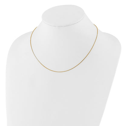 2 Inch 14K Yellow Gold .85mm Box 1In+1In Adjustable Chain Necklace