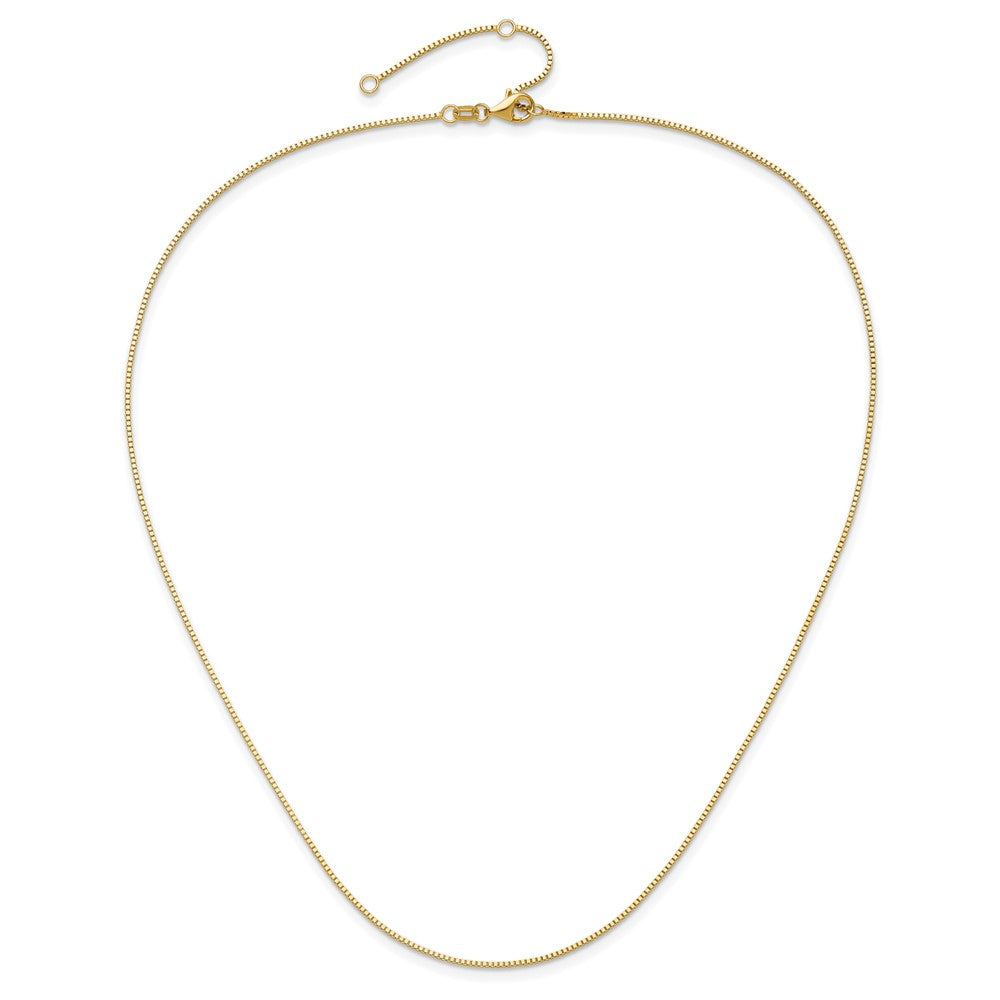 26 Inch 14K Yellow Gold .95mm Box 2In+2In Adjustable Chain Necklace