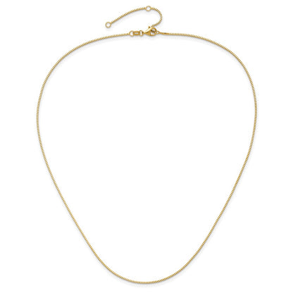26 Inch 14K Yellow Gold .95mm Box 2In+2In Adjustable Chain Necklace