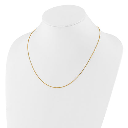 18 Inch 14K Yellow Gold .95mm Box 1In+1In Adjustable Chain Necklace