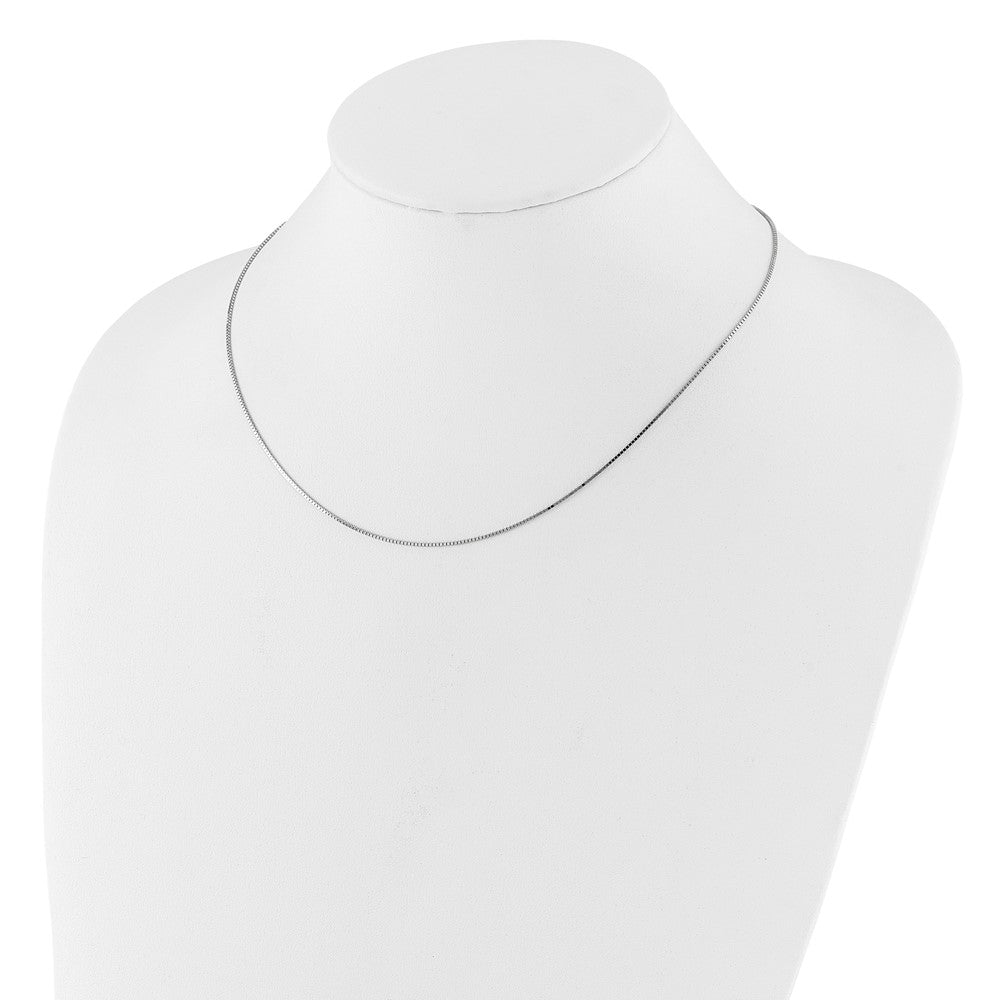 2 Inch 14K White Gold .95mm Box 1In+1In Adjustable Chain Necklace