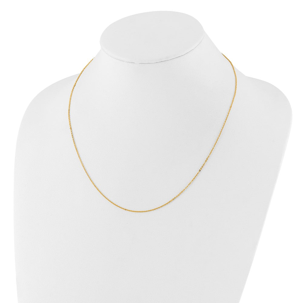 2 Inch 14K Yellow Gold 1.2mm Flat Cable 1In+1In Adjustable Chain Necklace