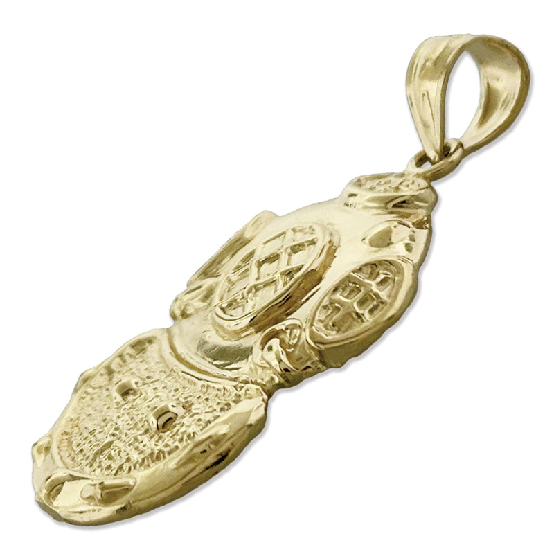 14K Gold Scuba Diving Helmet Pendant