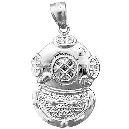 14K Gold Scuba Diving Helmet Pendant