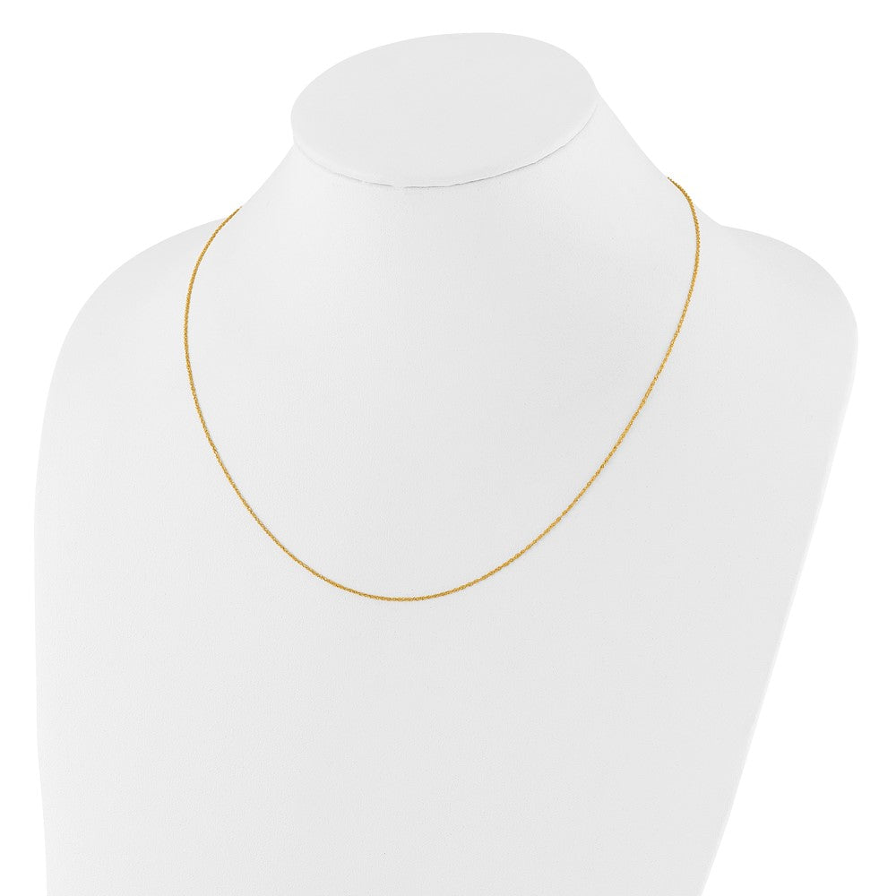22 Inch 14K Yellow Gold Adjustable .95mm Sparkle Singapore Chain Necklace