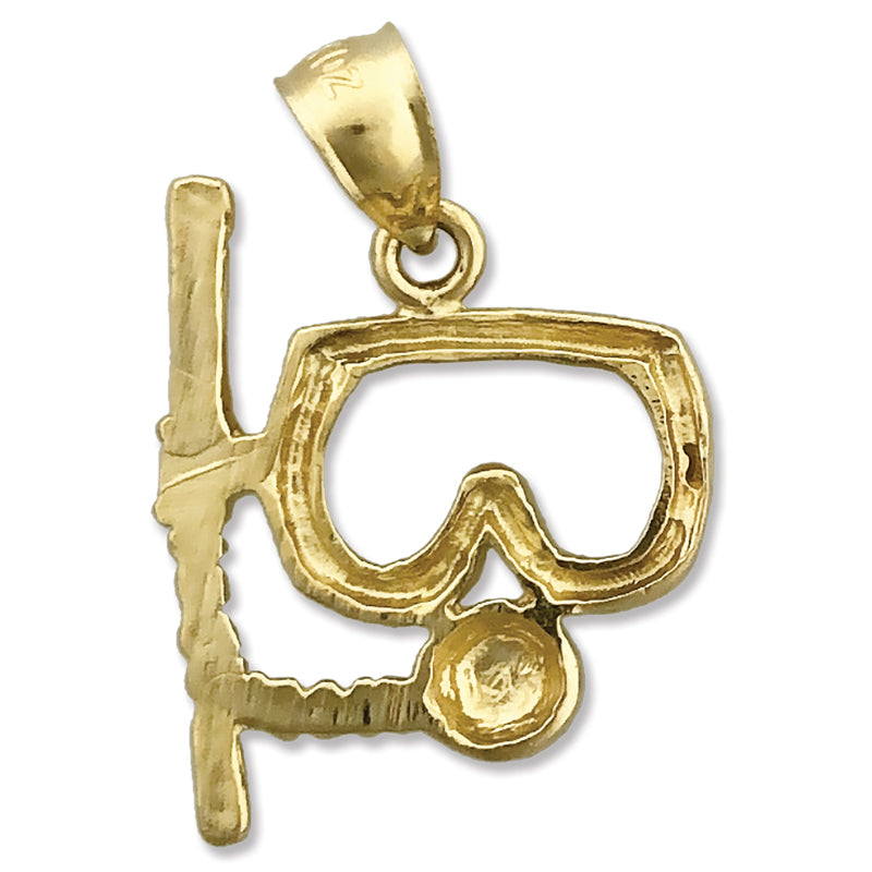 14K Gold Scuba Snorkel with Mask Charm