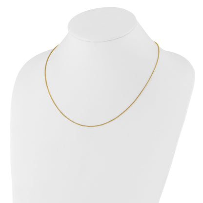 22 Inch 14K Yellow Gold Adjustable 1.35mm Round Box Chain Necklace