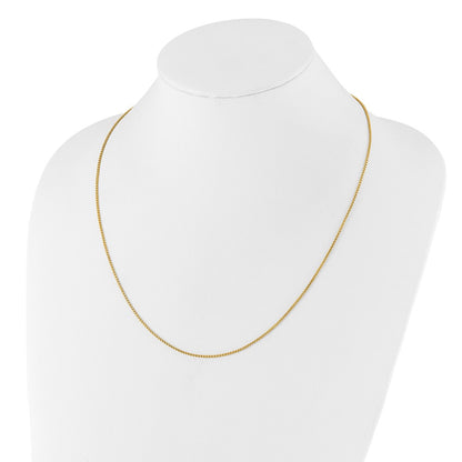 22 Inch 14K Yellow Gold Adjustable 1.35mm Round Box Chain Necklace