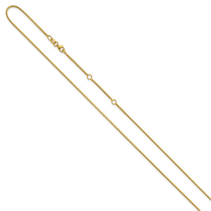 2 Inch 14K Yellow Gold 1.1mm Franco 1In+1In Adjustable Chain Necklace