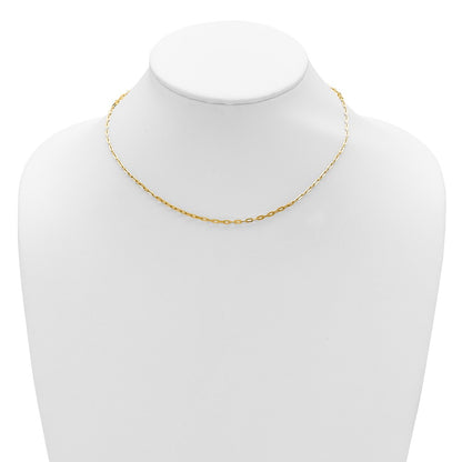 18 Inch 14K Yellow Gold 1.1mm Franco 1In+1In Adjustable Chain Necklace