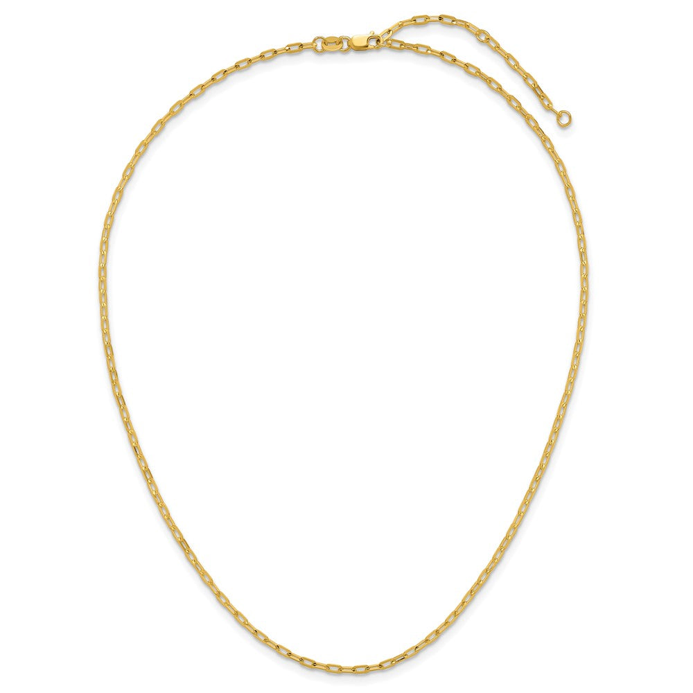 2 Inch 14K Yellow Gold 1.1mm Franco 1In+1In Adjustable Chain Necklace