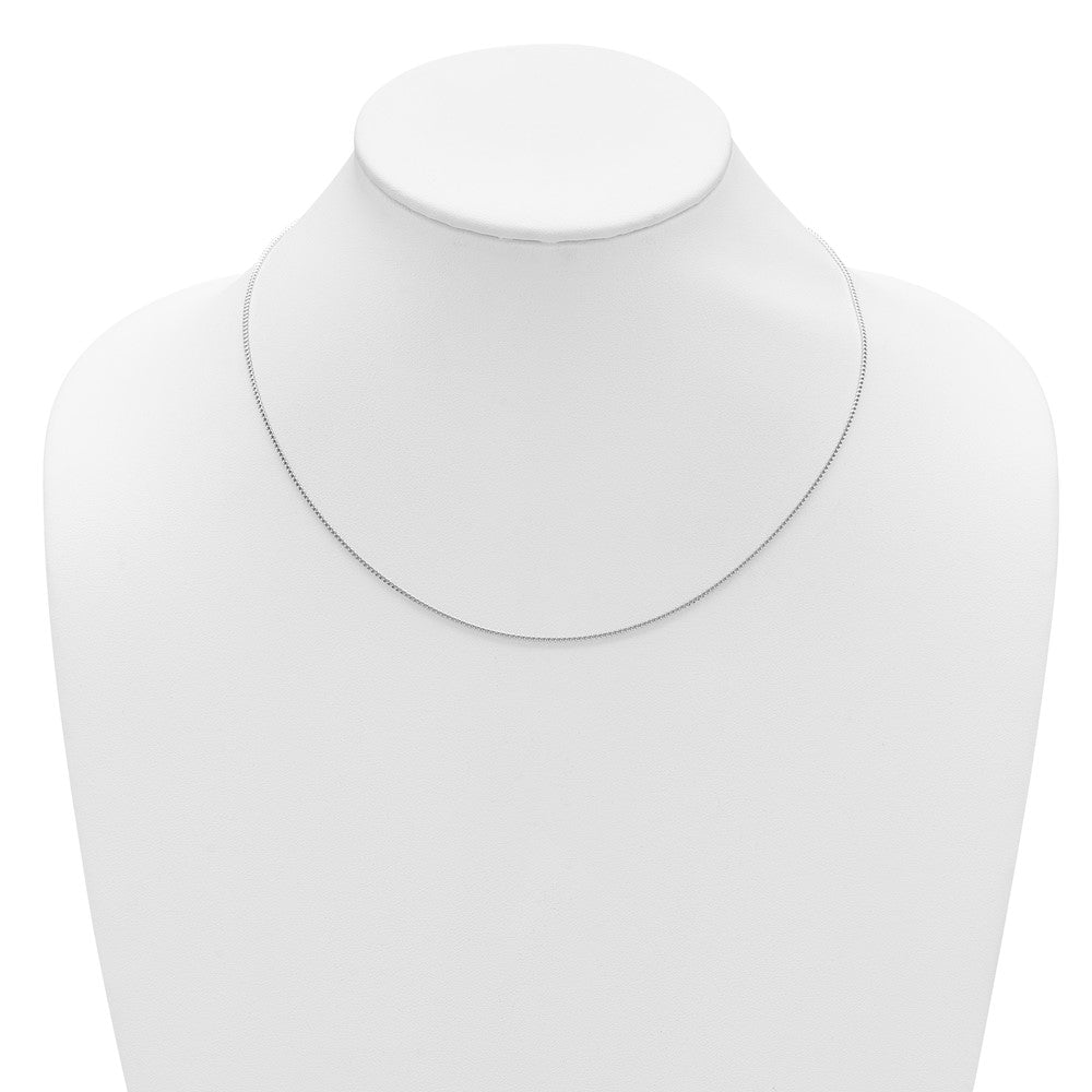 18 Inch 14K White Gold 1.1mm Franco 1In+1In Adjustable Chain Necklace