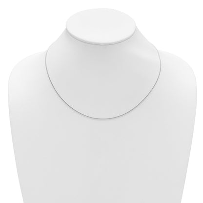 18 Inch 14K White Gold 1.1mm Franco 1In+1In Adjustable Chain Necklace