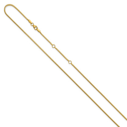 18 Inch 14K Yellow Gold 1.25mm Franco 1In+1In Adjustable Chain Necklace