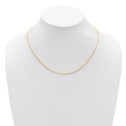 18 Inch 14K Yellow Gold 1.25mm Franco 1In+1In Adjustable Chain Necklace
