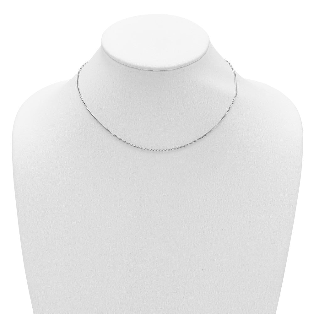 18 Inch 14K White Gold 1.25mm Franco 1In+1In Adjustable Chain Necklace