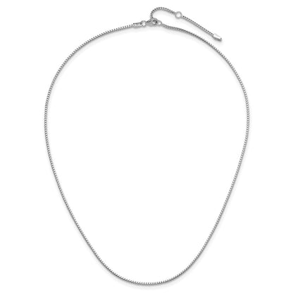 2 Inch 14K White Gold 1.25mm Franco 1In+1In Adjustable Chain Necklace