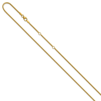 18 Inch 14K Yellow Gold 1.5mmmm Franco 1In+1In Adjustable Chain Necklace