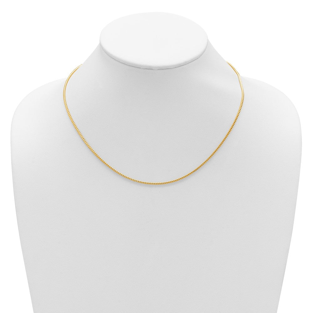 2 Inch 14K Yellow Gold 1.5mmmm Franco 1In+1In Adjustable Chain Necklace
