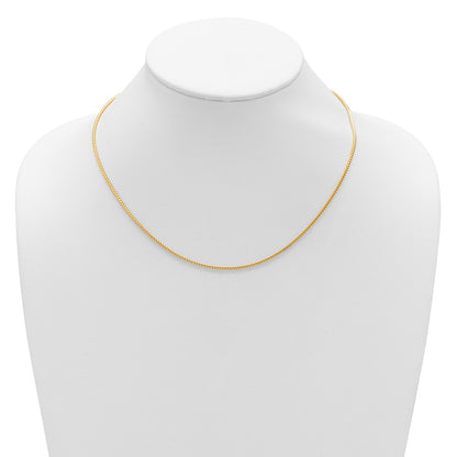 2 Inch 14K Yellow Gold 1.5mmmm Franco 1In+1In Adjustable Chain Necklace