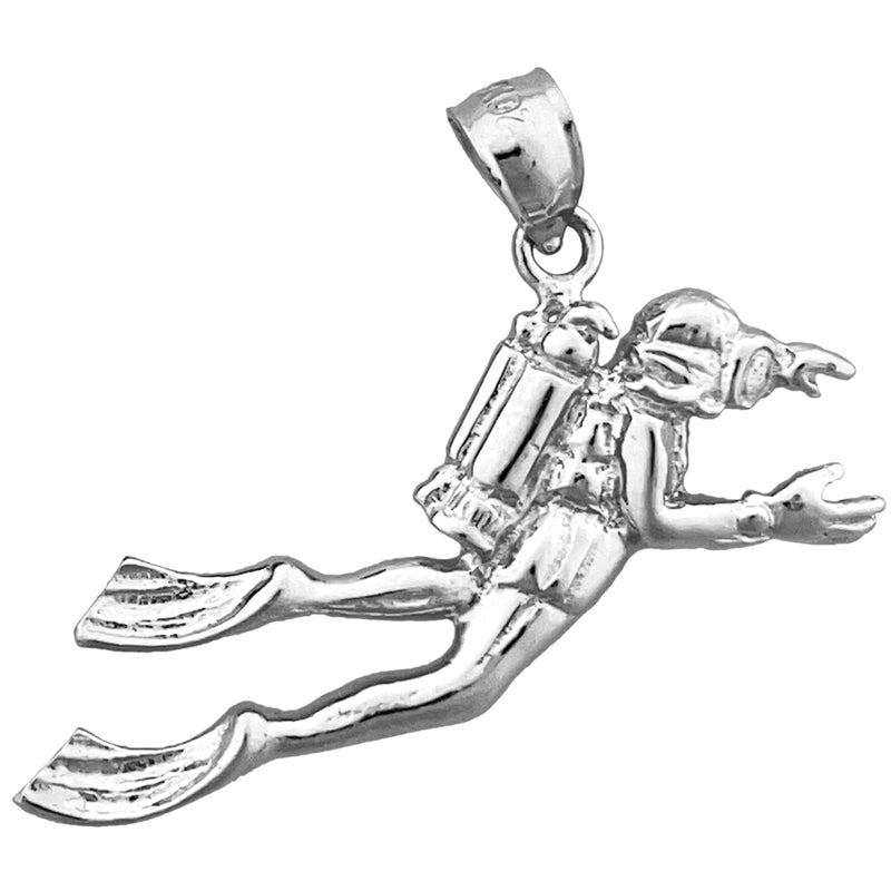 14K Gold Scuba Diver Pendant