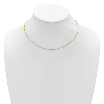 18 Inch 14K Yellow Gold 1.15mm D/C Open Franco 1In+1In Adjustable Chain Necklace