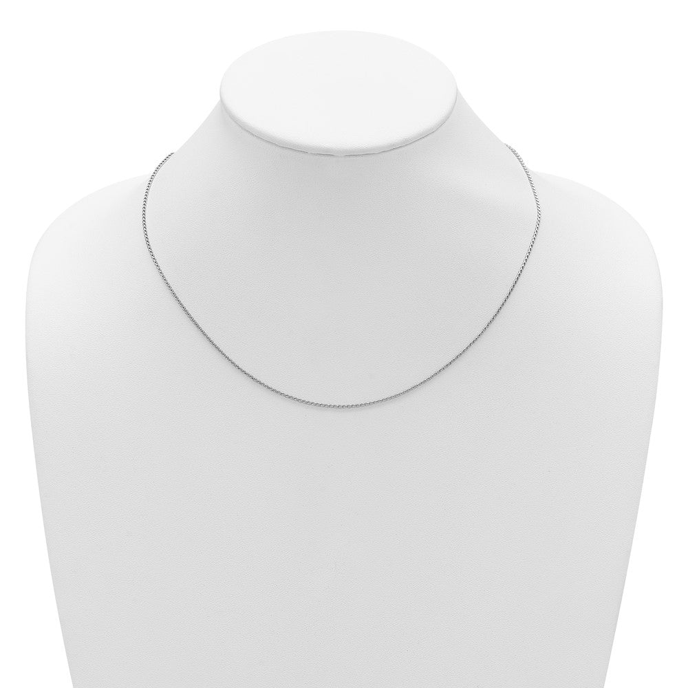 2 Inch 14K White Gold 1.15mm D/C Open Franco 1In+1In Adjustable Chain Necklace