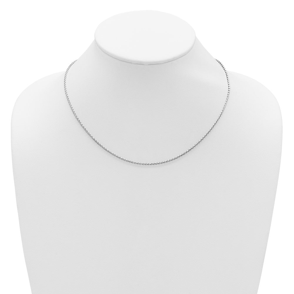 2 Inch 14K White Gold 1.65mm D/C Open Franco 1In+1In Adjustable Chain Necklace