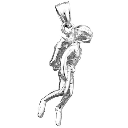 14K Gold 3-D Scuba Diver Pendant