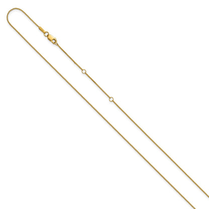 18 Inch 14K Yellow Gold .65mm D/C Spiga 1In+1In Adjustable Chain Necklace