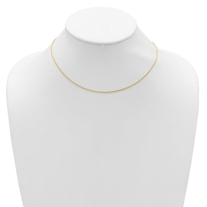 18 Inch 14K Yellow Gold 1mm D/C Spiga 1In+1In Adjustable Chain Necklace