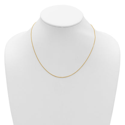 18 Inch 14K Yellow Gold 1mm D/C Spiga 1In+1In Adjustable Chain Necklace