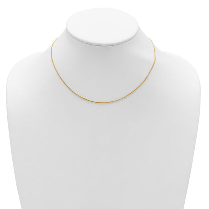 2 Inch 14K Yellow Gold 1.2mm D/C Spiga 1In+1In Adjustable Chain Necklace