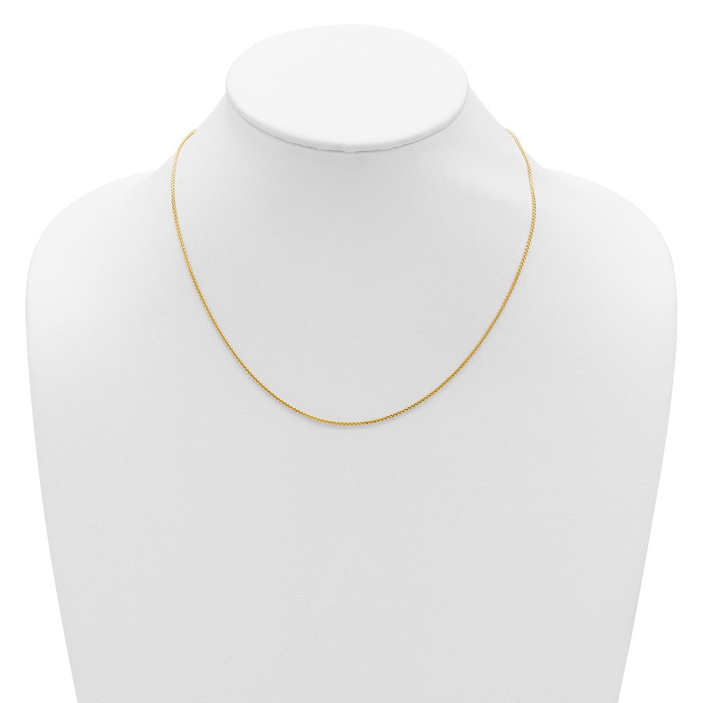 2 Inch 14K Yellow Gold 1.2mm D/C Spiga 1In+1In Adjustable Chain Necklace