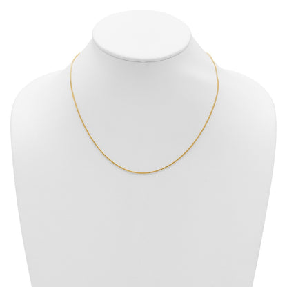 2 Inch 14K Yellow Gold 1.2mm D/C Spiga 1In+1In Adjustable Chain Necklace