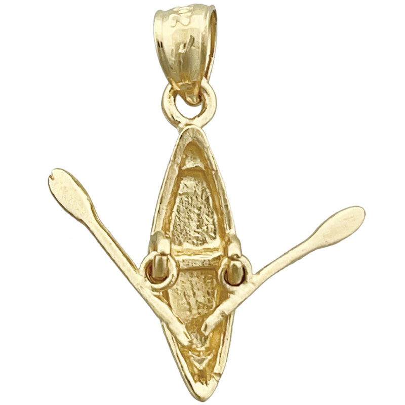 14K Gold 3-D Canoe Charm